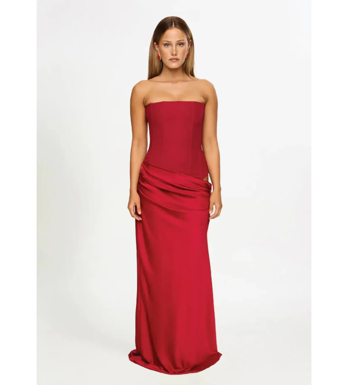 Hntr The Label Huxley Gown Maxi Dress In Wine Size AU 8 - Image 1