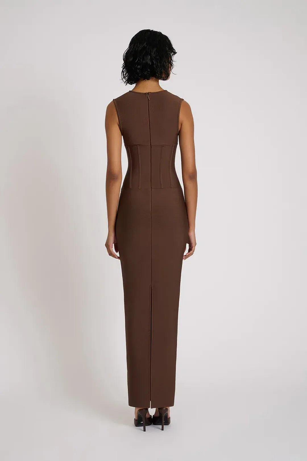 Eliya the Label Giselle Midi Dress Brown Size 10 for rent on The Volte - main image
