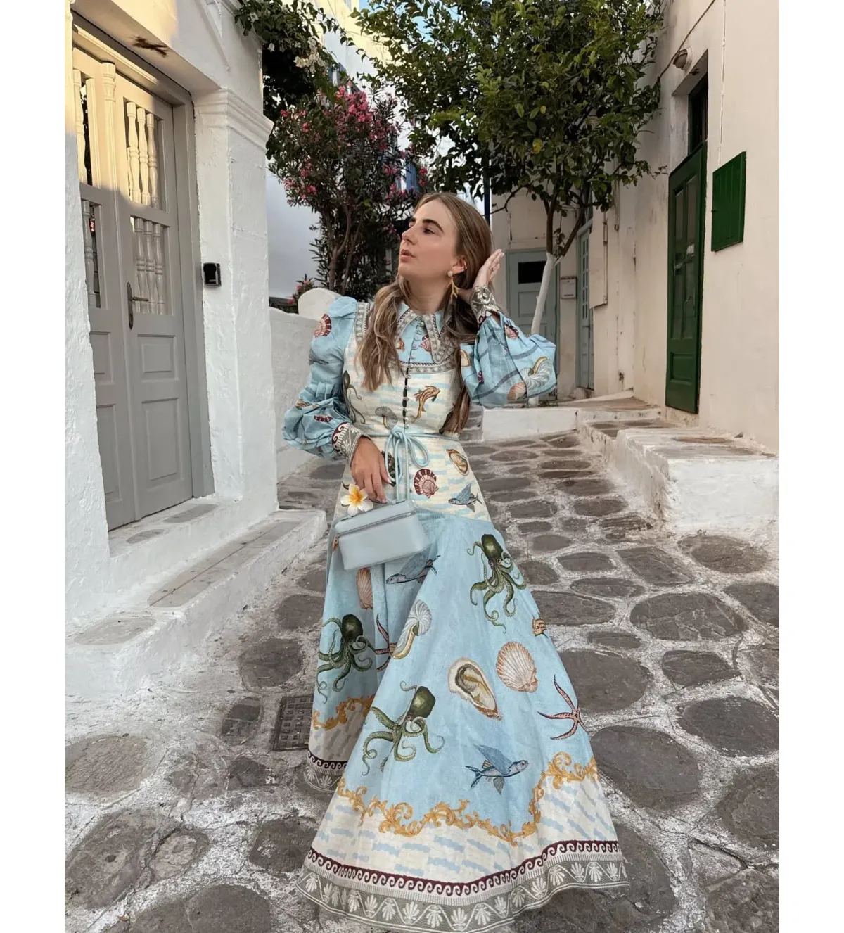 Alemais Bath House Shirt Midi Dress Print Size 16 for rent on The Volte - main image