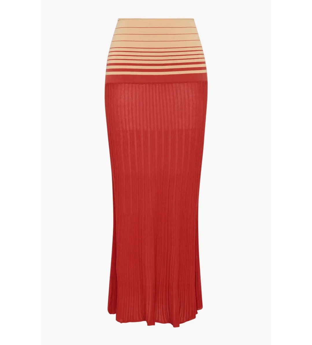 Faithfull the Brand Casia Top Citara Skirt Set in Accordion Stripe Amber Fawn Size 8 for rent on The Volte - main image