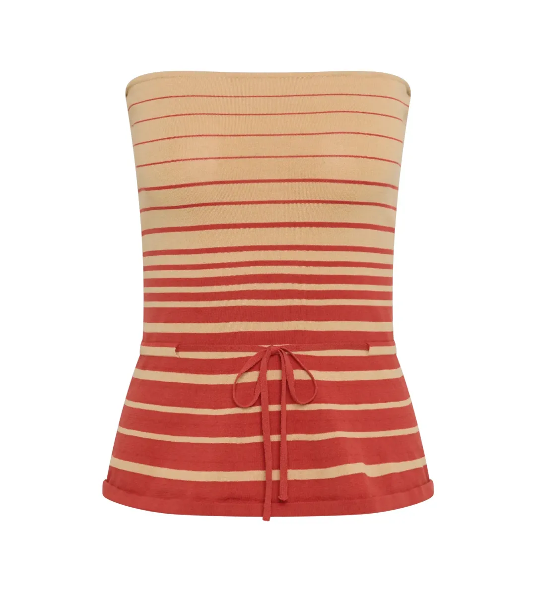 Faithfull the Brand Casia Top Citara Skirt Set in Accordion Stripe Amber Fawn Size 8 for rent on The Volte - main image