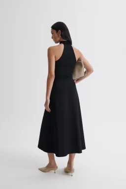 Scanlan Theodore Crepe Knit Daisy Sleeveless Midi Dress Black Size 8 for rent on The Volte - image 2