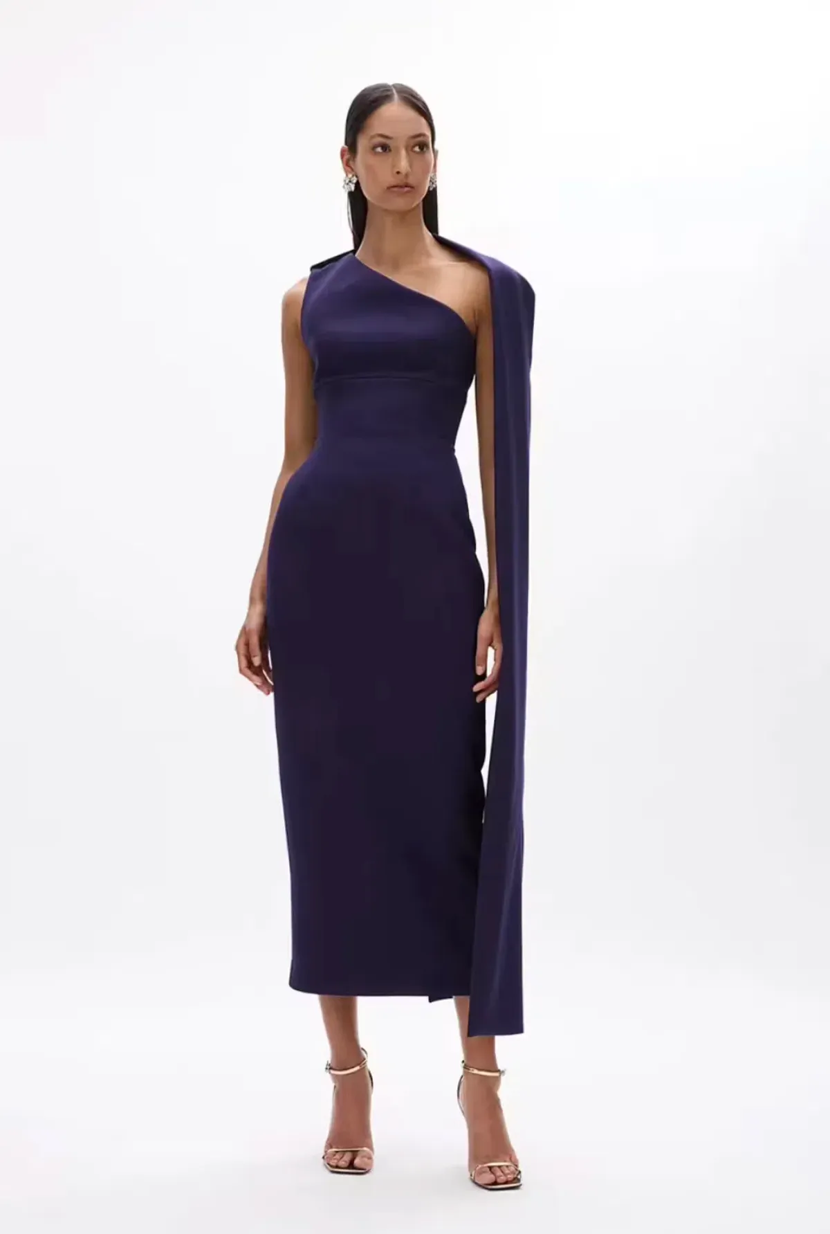 Rachel Gilbert Clara Midi Dress in Dark Indigo Size 2/AU10 for rent on The Volte - main image