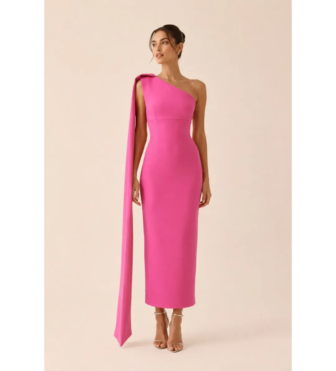Rachel Gilbert Clara Midi Dress in Hot Pink Size 2/AU10 for rent on The Volte - main image
