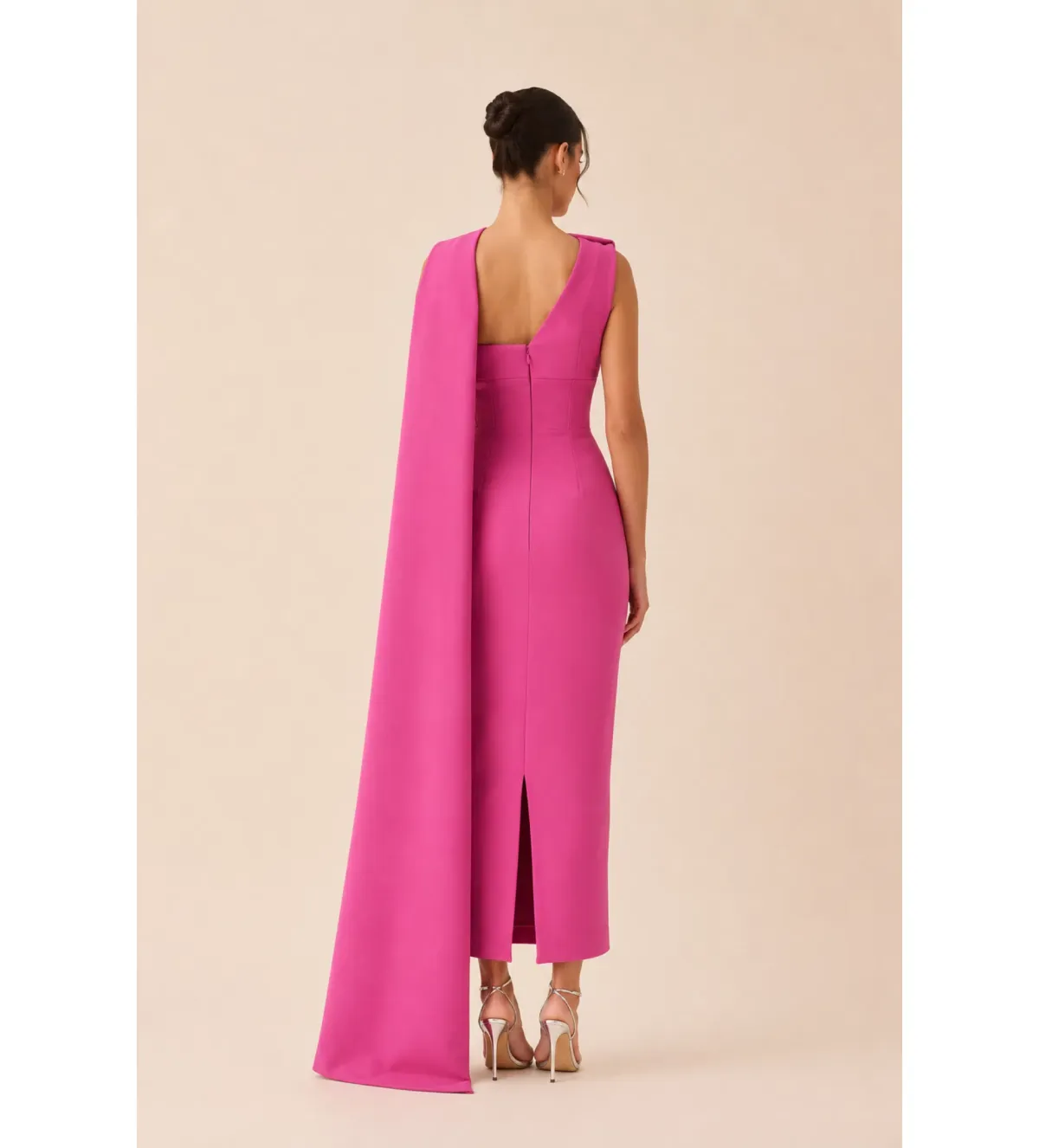 Rachel Gilbert Clara Midi Dress in Hot Pink Size 3/AU12 - Image 2