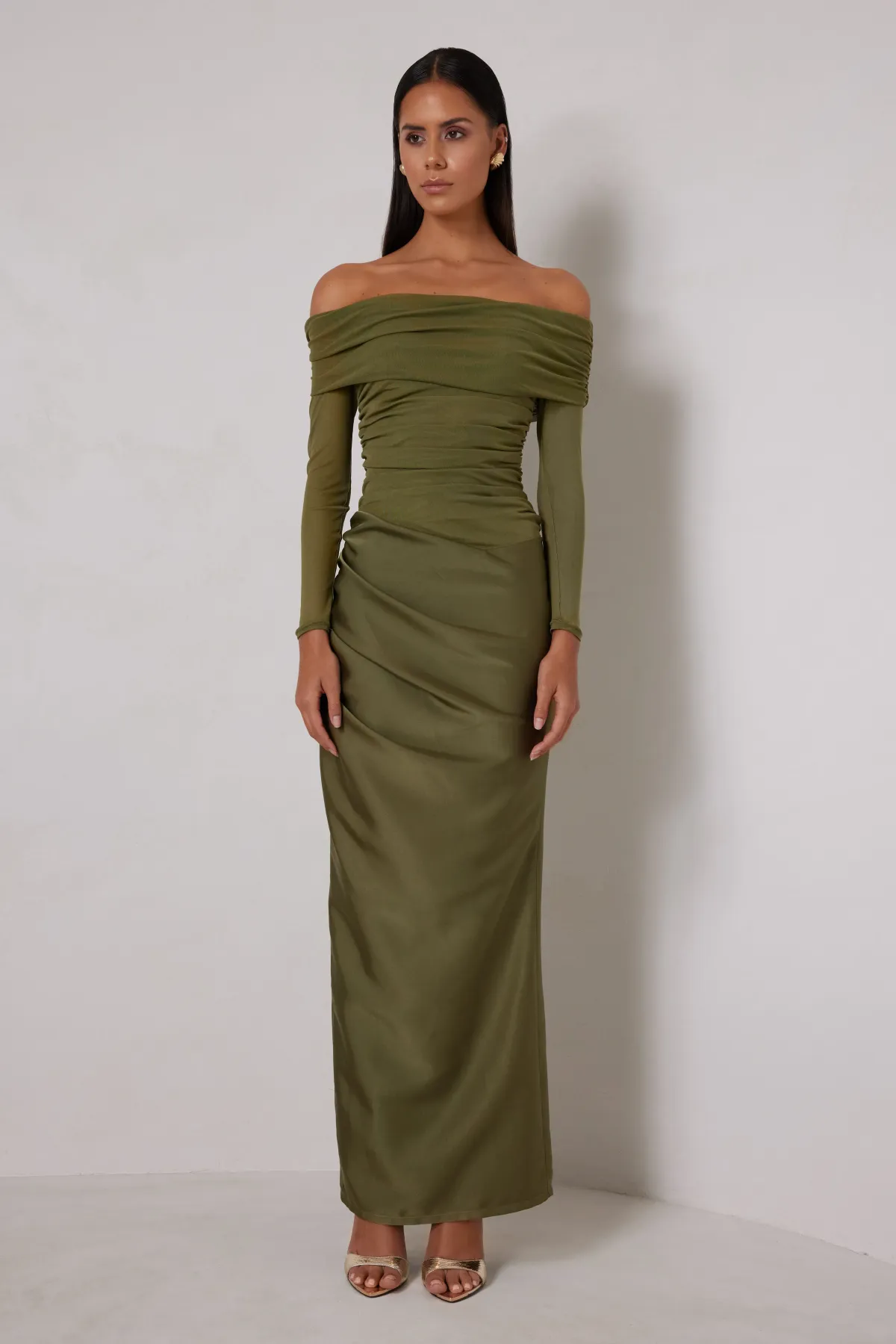Elle Zeitoune Amy Olive Green Size 6 - Image 1