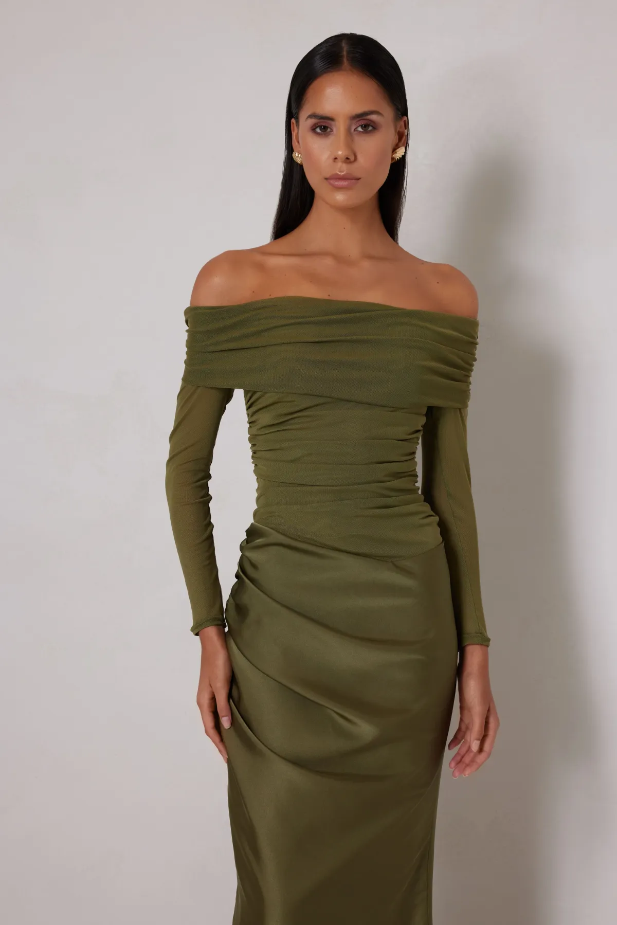 Elle Zeitoune Amy Olive Green Size 6 - Image 3