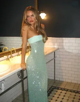Fait Par Foutch Elizabeth Maxi Dress in Malachite Size 6/XS for rent on The Volte - image 2