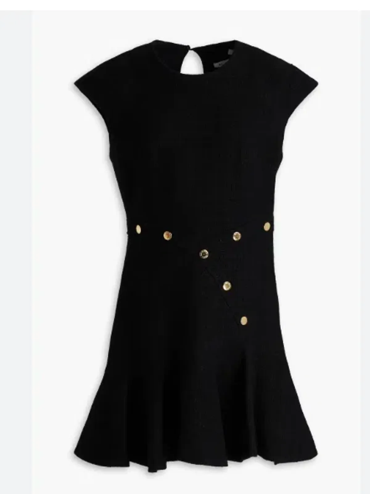 Sandro Fluted Button-embellished Tweed Mini Dress in Black Size 8 - Image 2