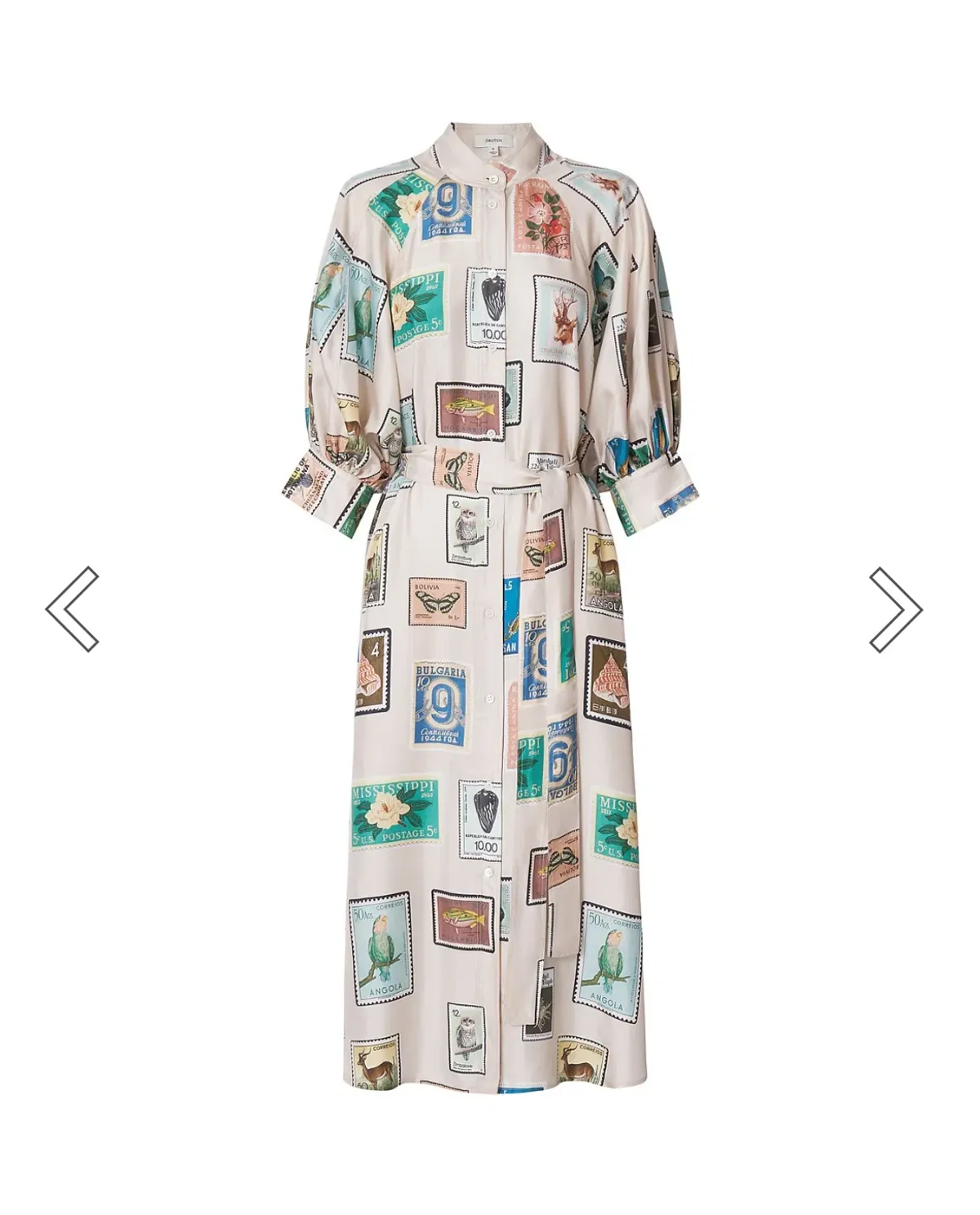 Oroton Stamp Print Dress Midi Size AU 10 - Image 4