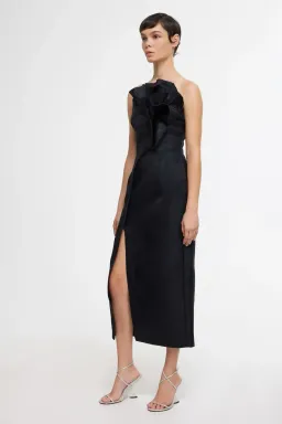 Acler Webster Midi Dress in Black Metallic Size AU 12 for rent on The Volte - image 3
