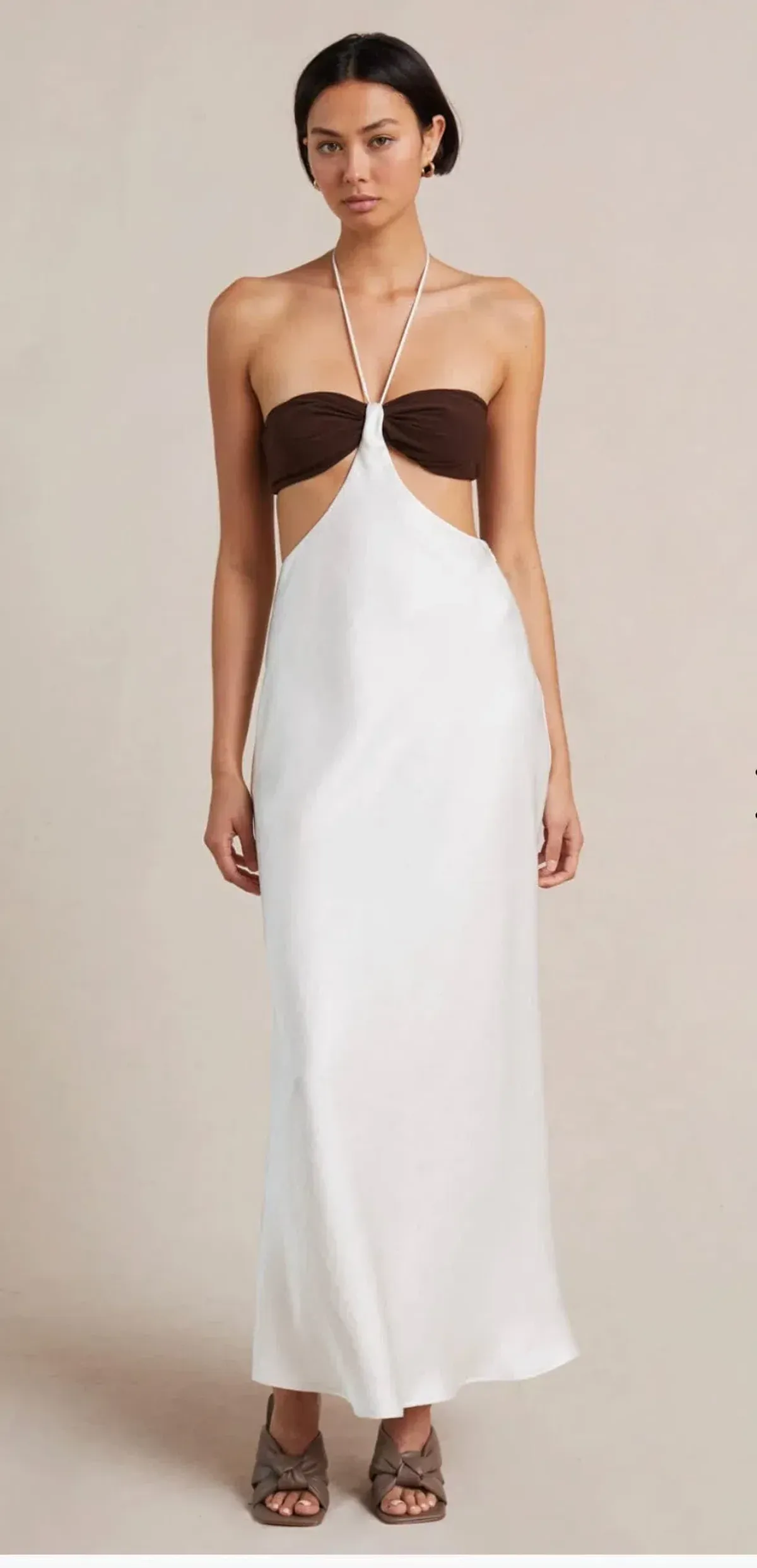 Bec and Bridge Nadia Cut Out Midi Dress in Ivory Size 8 - Image 3