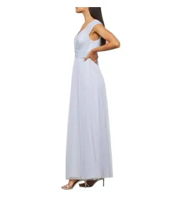 BCBGMAXAZRIA Women's V-Neck Evening Gown Blue Size AU 10 for rent on The Volte - image 3