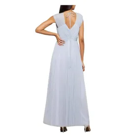BCBGMAXAZRIA Women's V-Neck Evening Gown Blue Size AU 10 for rent on The Volte - image 4
