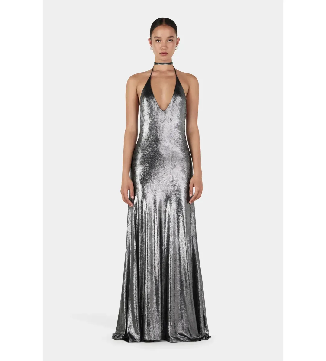 Hansen and Gretel Kitty Slip Maxi Dress Mercury Size L AU 12 for rent on The Volte - main image