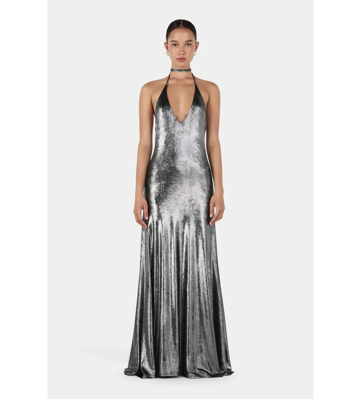 Hansen and Gretel Kitty Slip Maxi Dress Mercury Size L AU 12 for rent on The Volte - main image