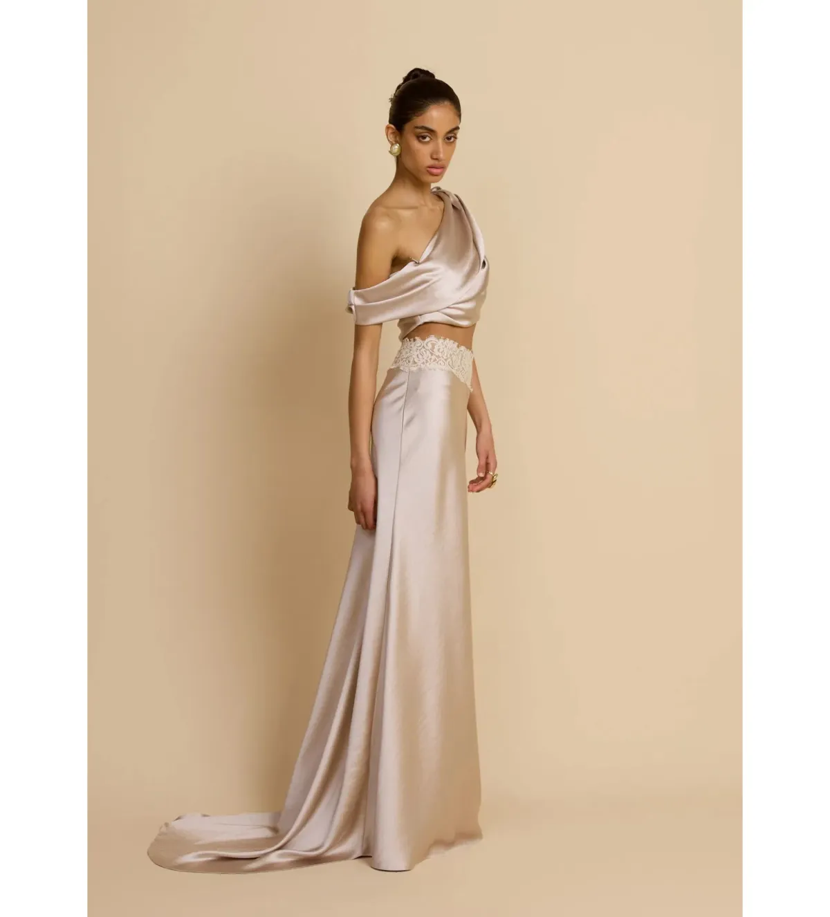 Arcina Ori Anaya Top and Maxi Skirt Set Oyster Size S AU 8 - Image 3