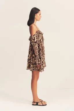 Shona Joy Goldie Tiered Mini Dress in Animal Effect Size XL / 14 for rent on The Volte - image 2