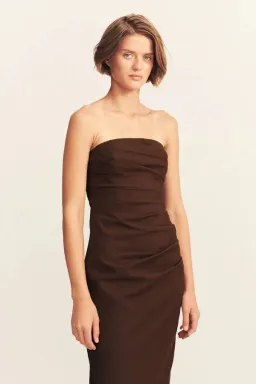Shona Joy Lani Strapless Draped Maxi Dress Espresso Size AU 14 for rent on The Volte - image 5