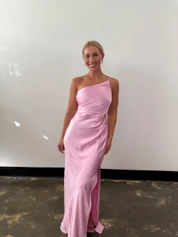 Shona Joy La Lune Asymmetrical Gathered Maxi Dress in Peony Size 14 for rent on The Volte - image 5