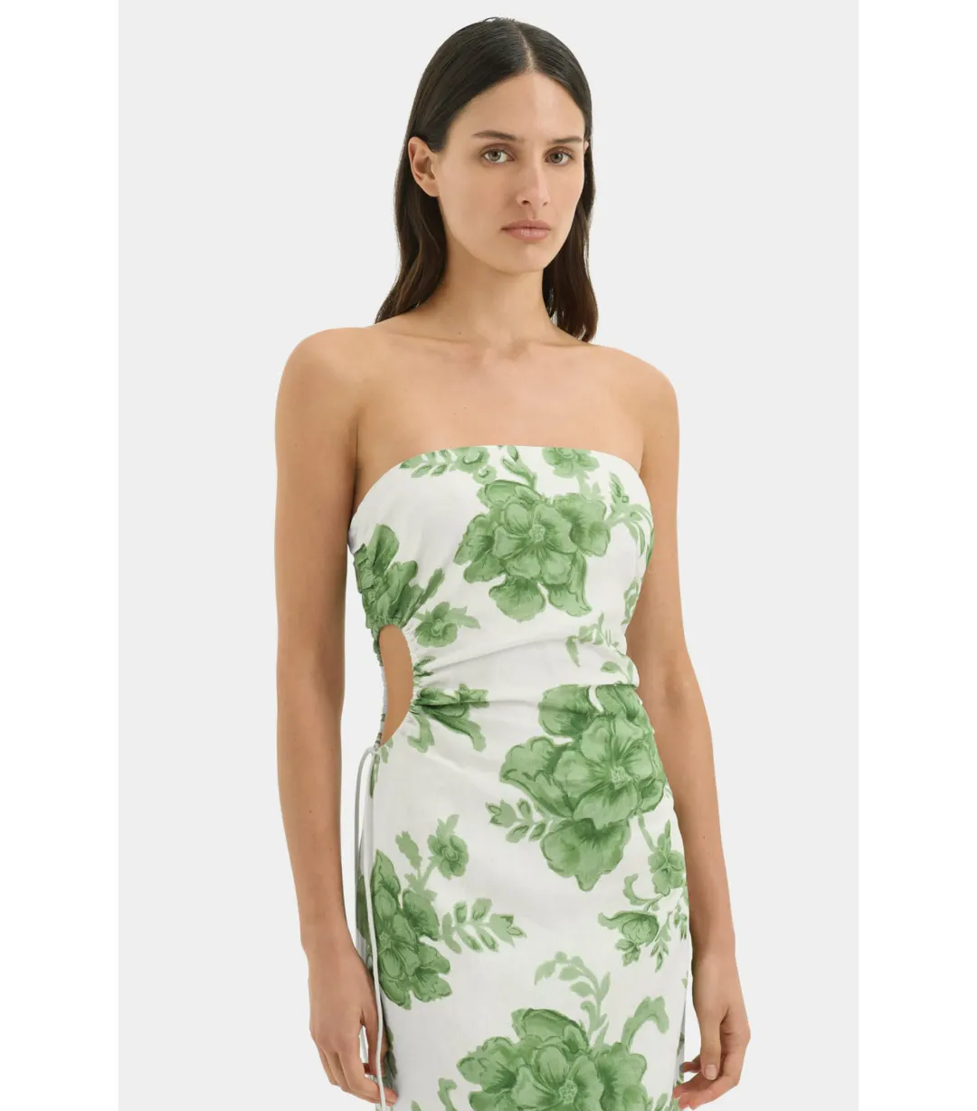Sir the Label Gardella Strapless Midi Dress Frisa Print Size 1 / AU 8 for rent on The Volte - main image