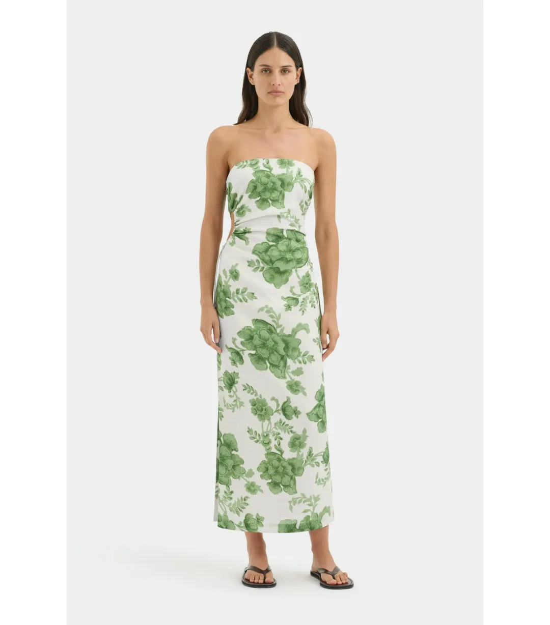 Sir the Label Gardella Strapless Midi Dress Frisa Print Size 1 / AU 8 for rent on The Volte - main image