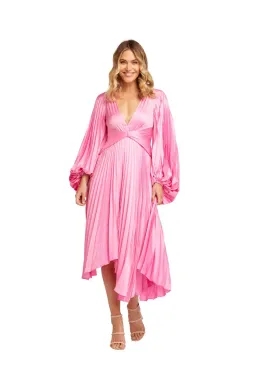 Acler Palms Midi Dress Pink Confetti Size AU 10 for rent on The Volte - image 1