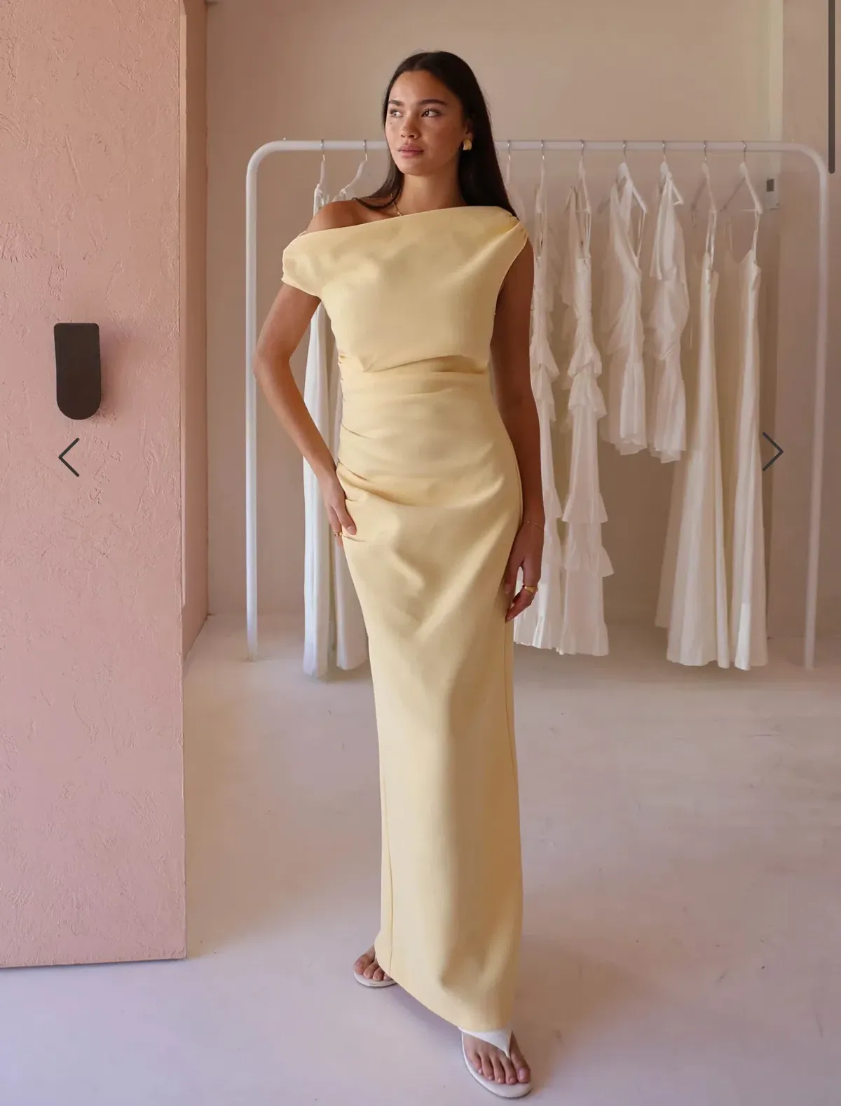 By Nicola Vivian Crepe Maxi Dress in Lemon Size 8 - Image 1