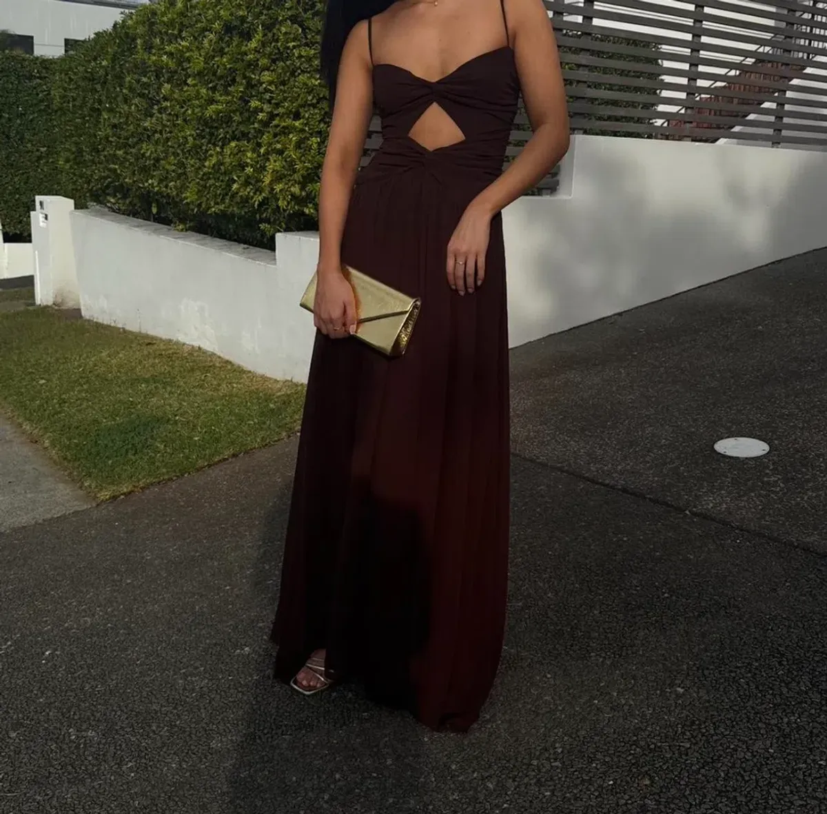 Runaway The Label Camille Maxi Dress in Brown Size XS/ AU 6 - Image 4
