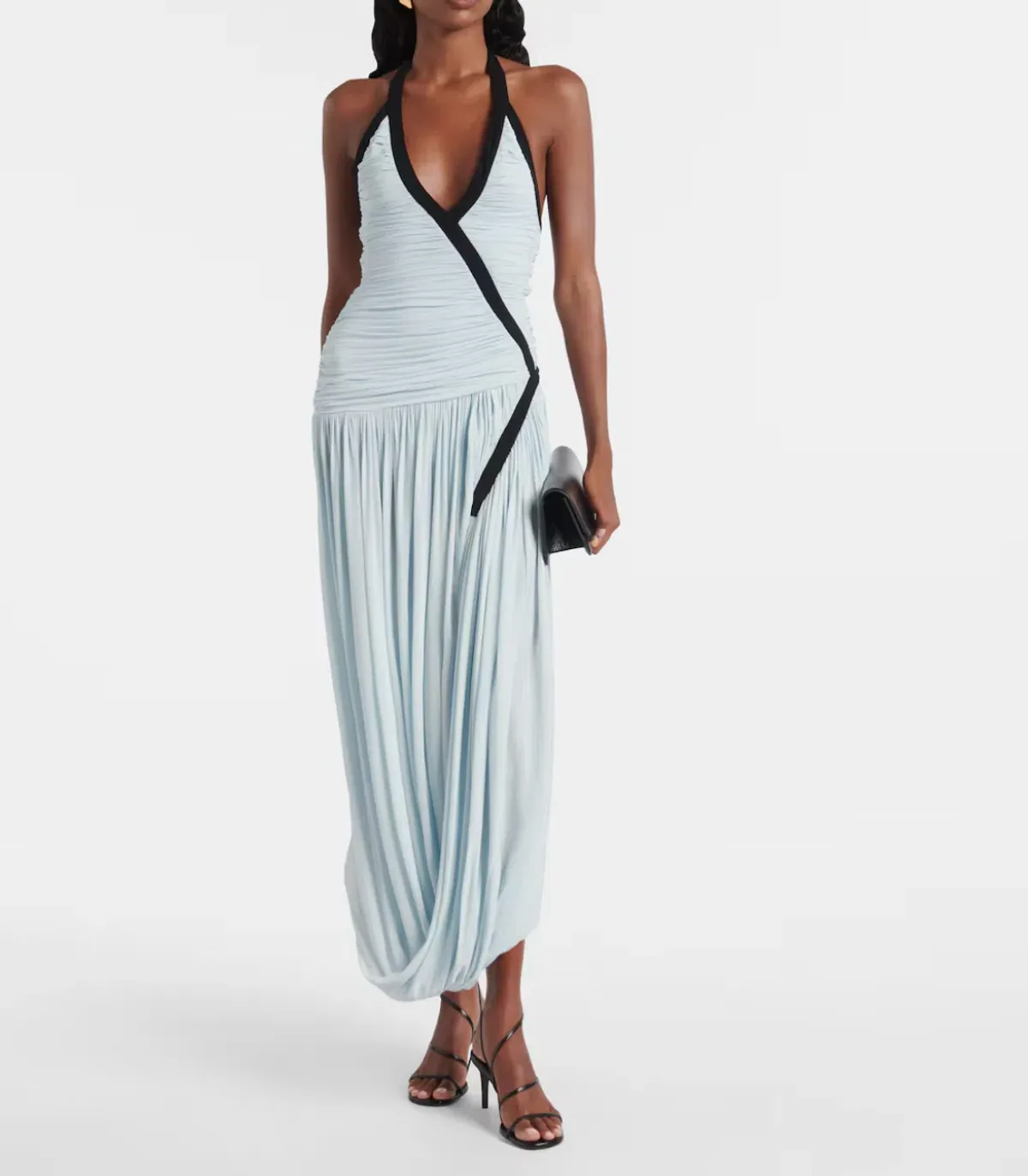 Christopher Esber Suspended Ruched Jersey Maxi Dress Size 8 - Image 1