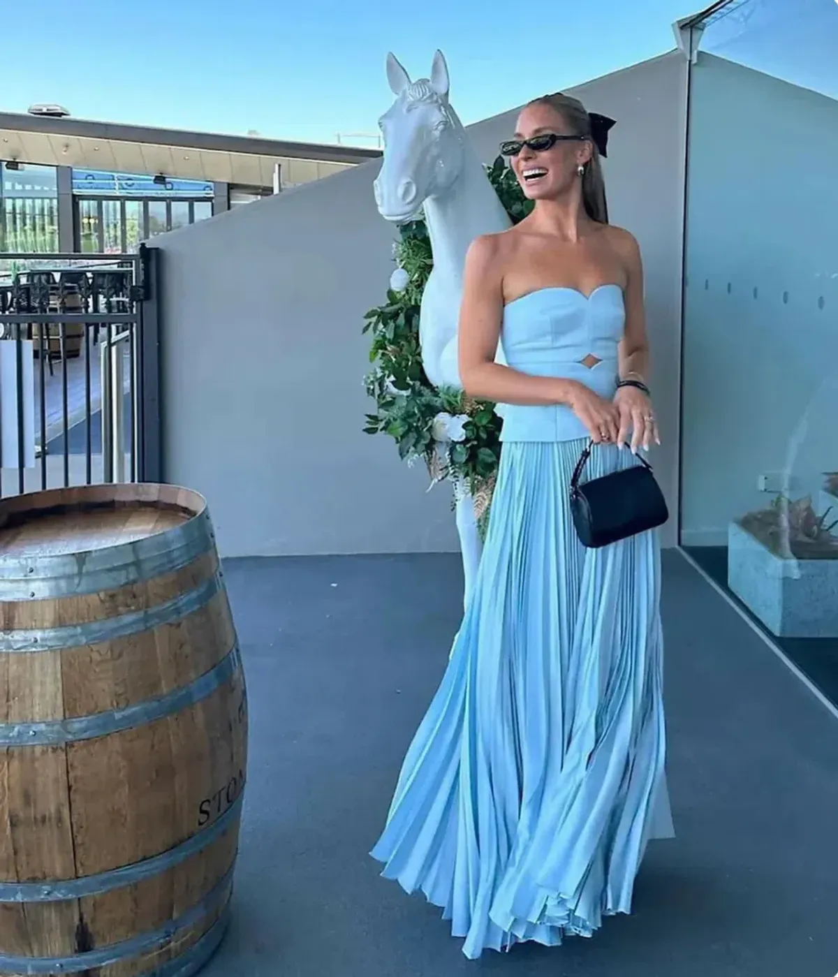 Acler Avonlea Midi Dress Celeste Blue Size AU 12 - Image 1