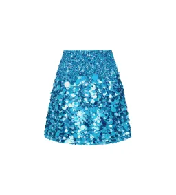 Aje Celeste Sequin Shell Top and Cherie Sequin Mini Skirt Set Azure Blue Size 8 for rent on The Volte - image 4