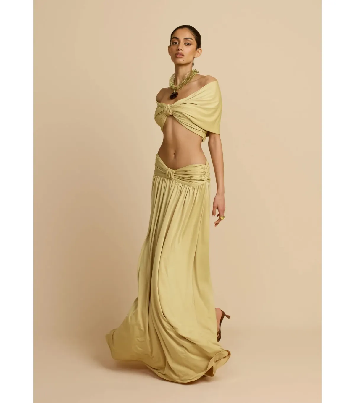 Arcina Ori Alessia Top and Maxi Skirt In Gold Size S / AU 8 - Image 1