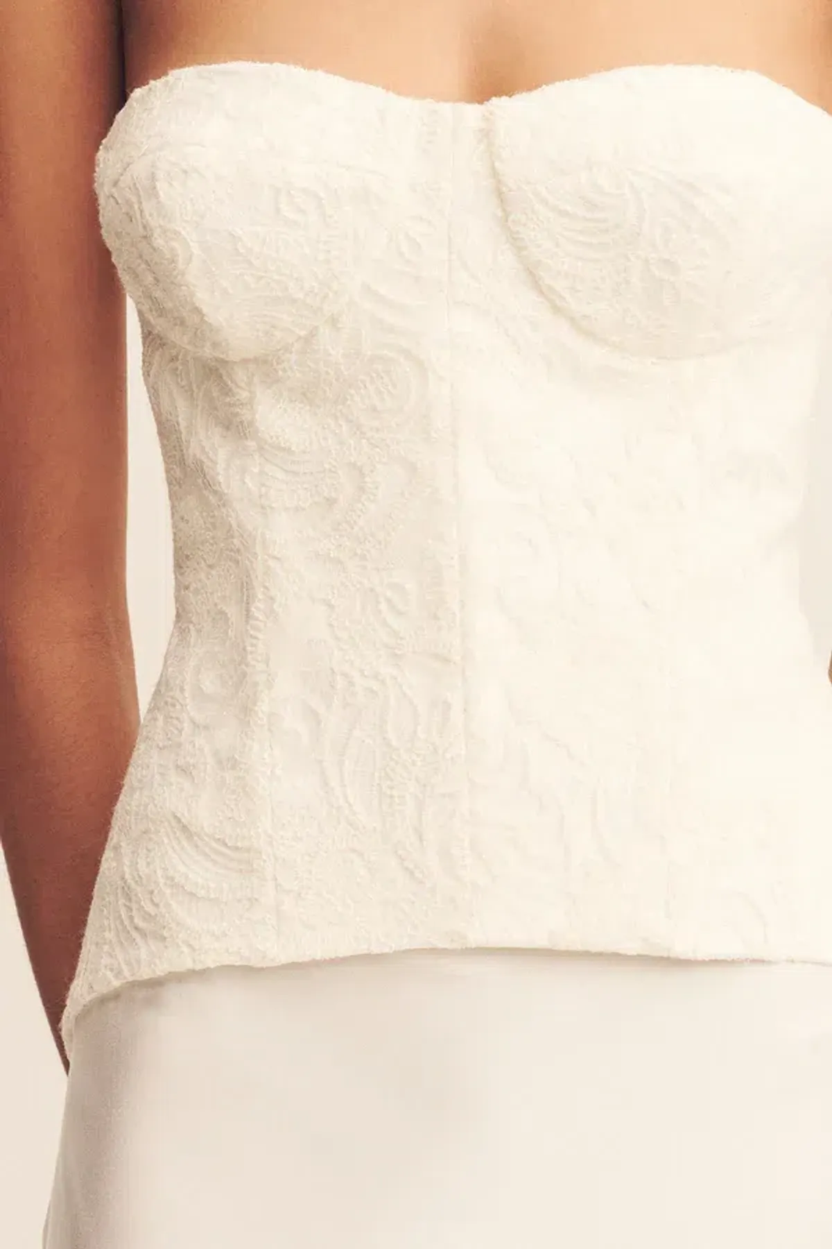 Shona Joy luminous lace strapless bustier - ivory - Image 4