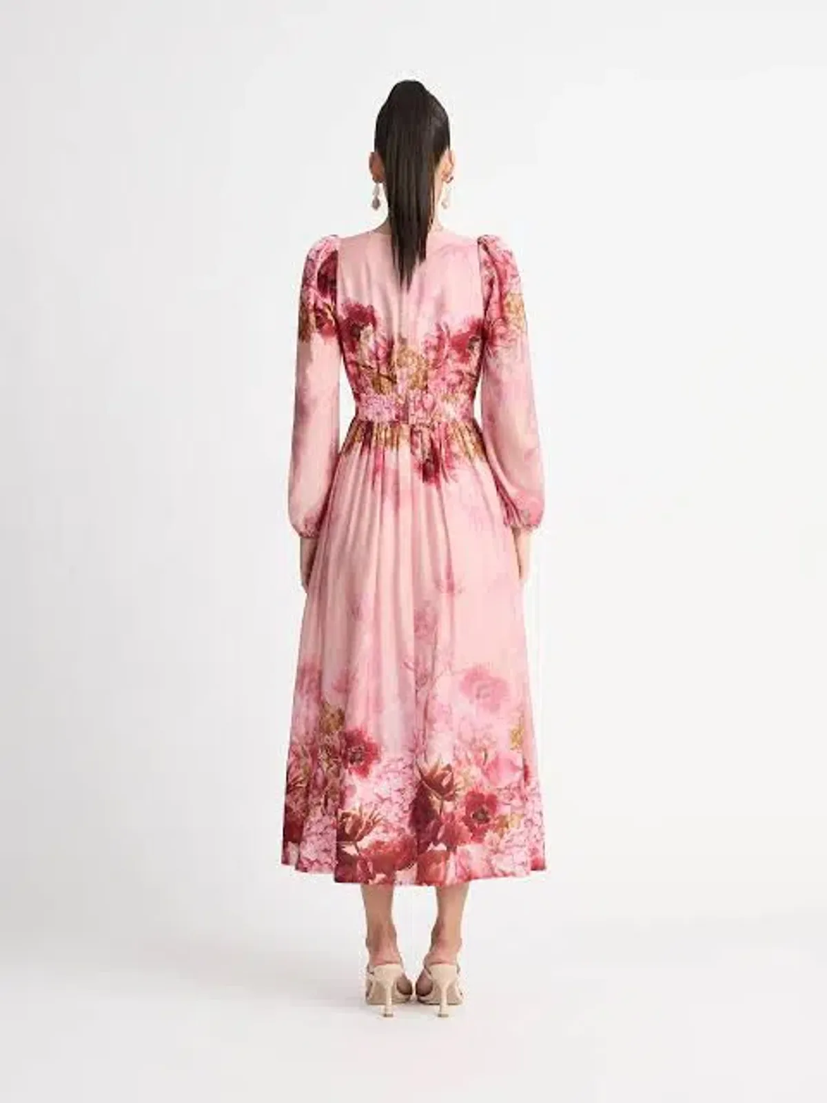 Sheike Swan Lake Midi Dress in Pink Size 14 - Image 5