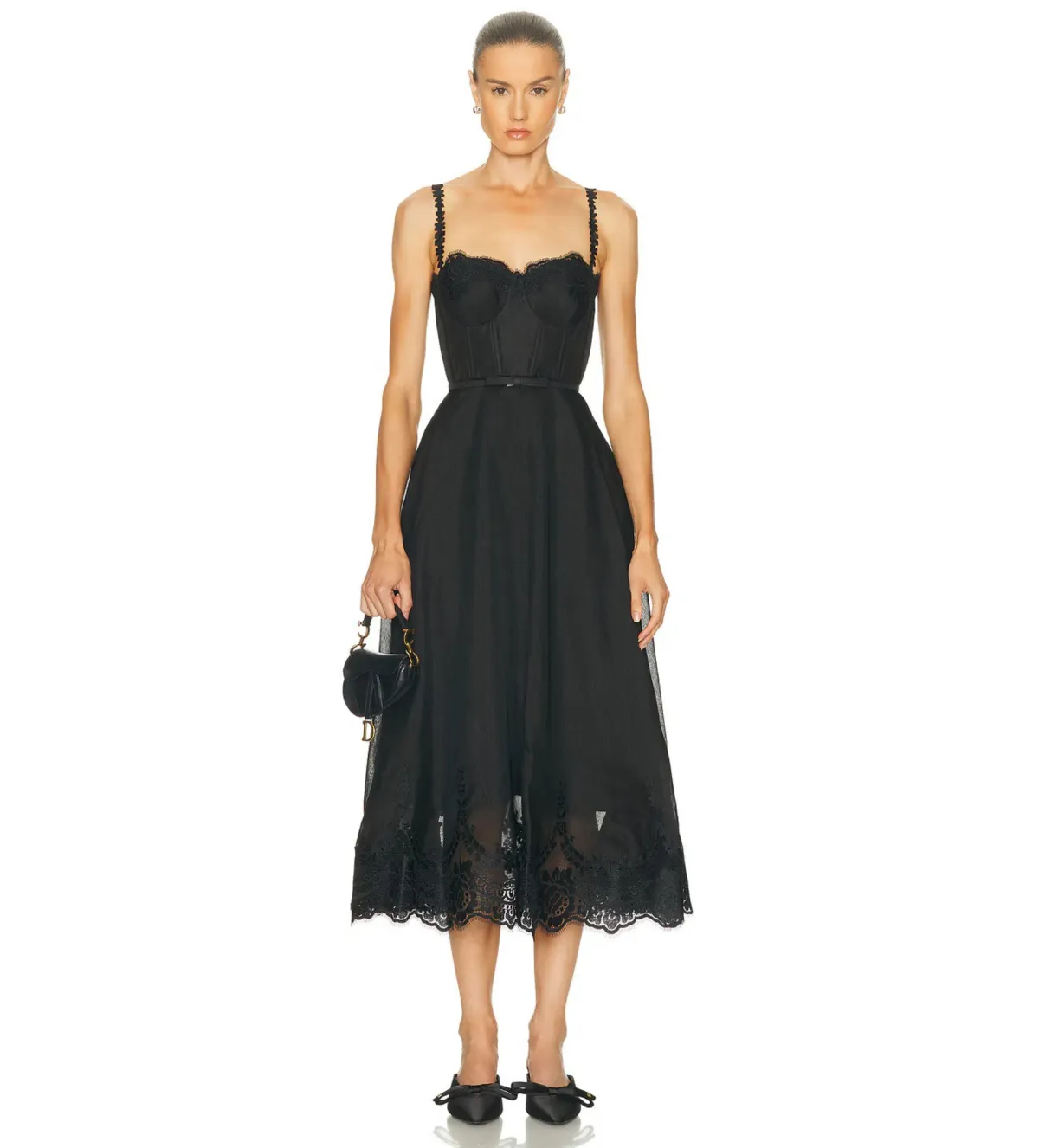 Zimmermann Hypnotic Lace Trim Gown Black Size 1 AU 10 - Image 1
