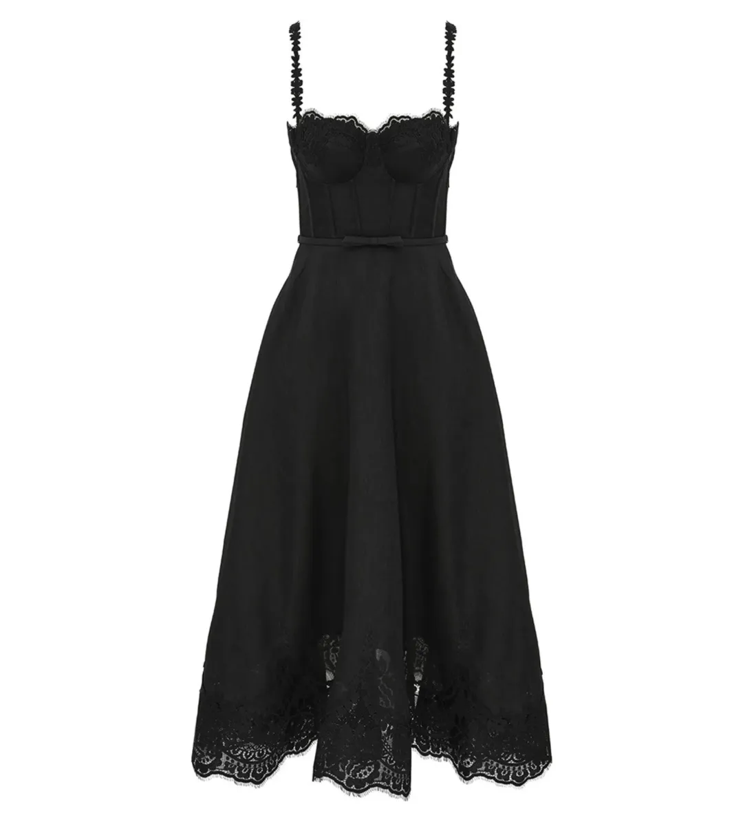 Zimmermann Hypnotic Lace Trim Gown Black Size 1 AU 10 for rent on The Volte - main image