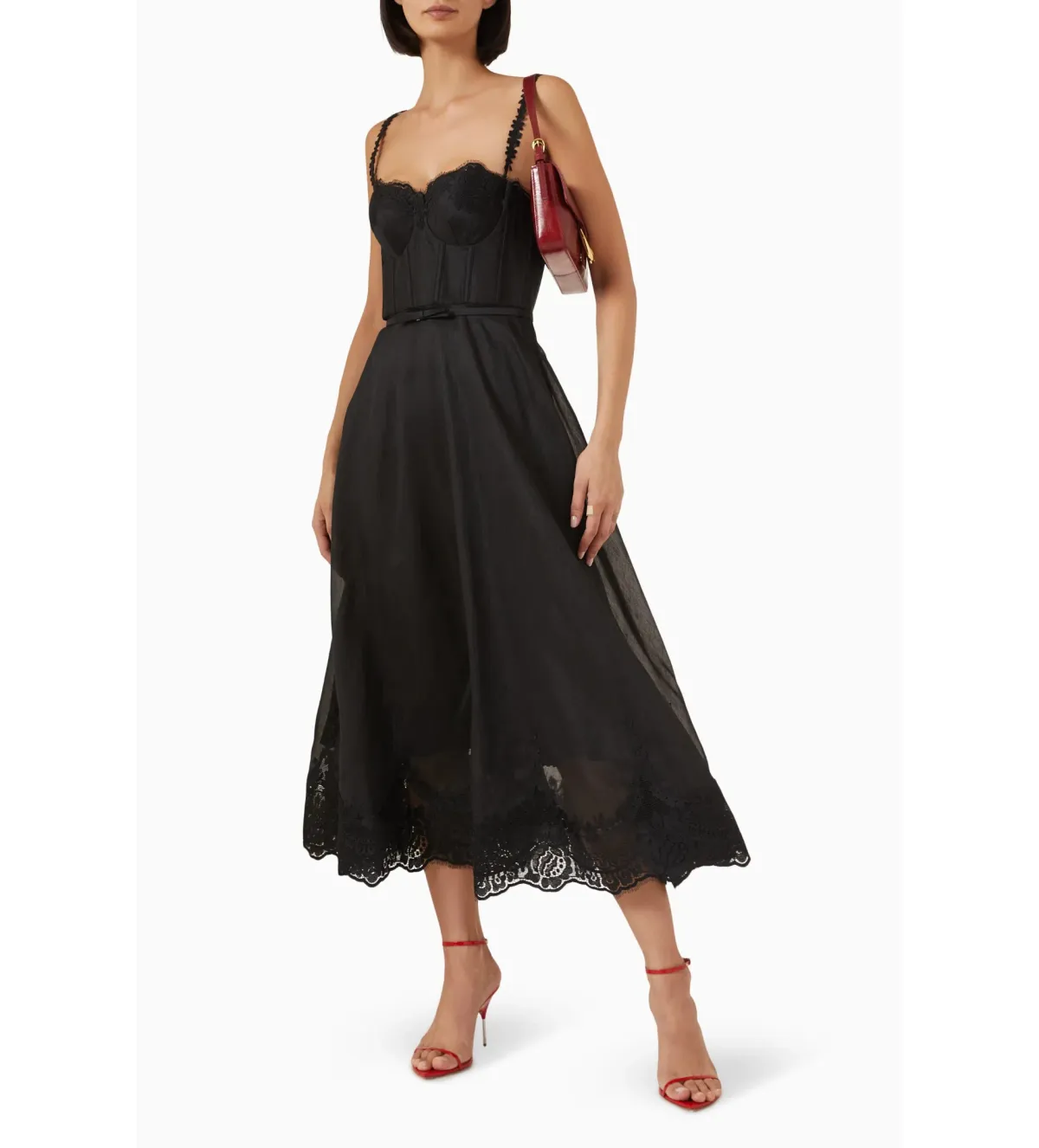 Zimmermann Hypnotic Lace Trim Gown Black Size 1 AU 10 - Image 2