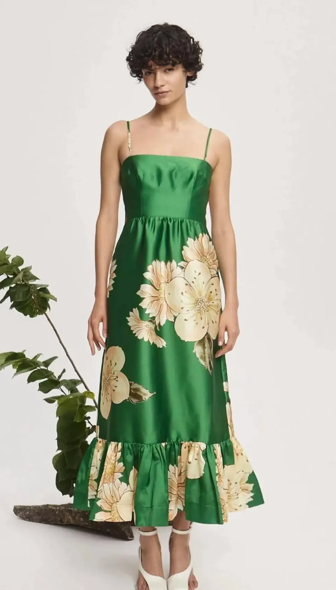ALEMAIS Sage Midi Dress Green size 10 for rent on The Volte - main image