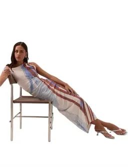 Sovere Hunter Mesh Maxi Dress Blue Size 8 for rent on The Volte - image 3