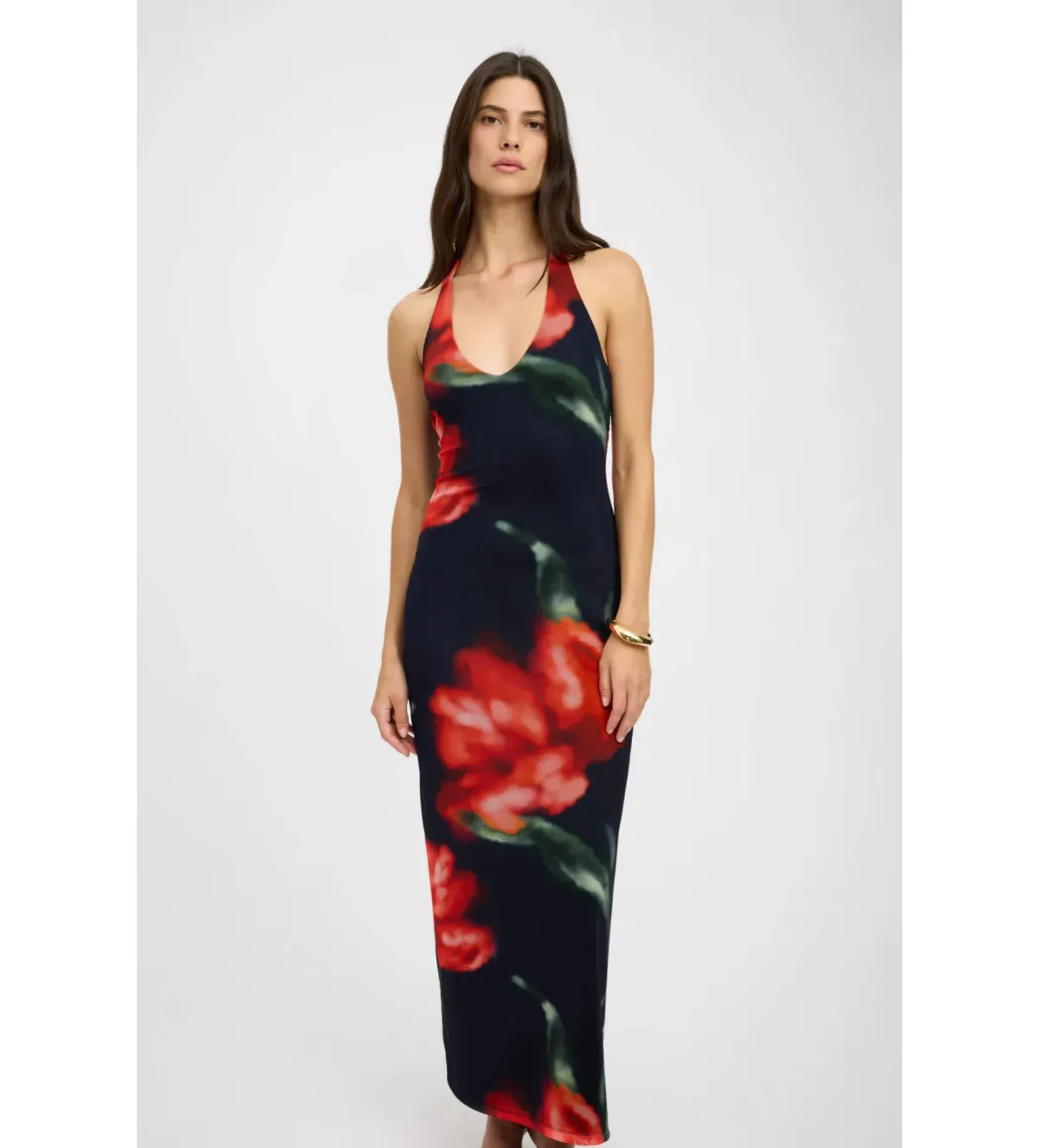Kookai Francesca Halter Dress Navy Floral Size AU 8 - Image 2