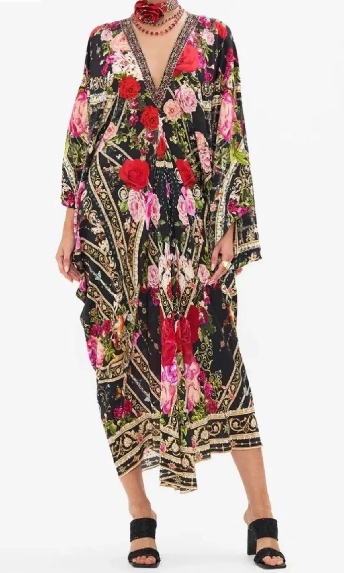 Camilla Reservation For Love T Shape Long Kaftan One Size for rent on The Volte - main image