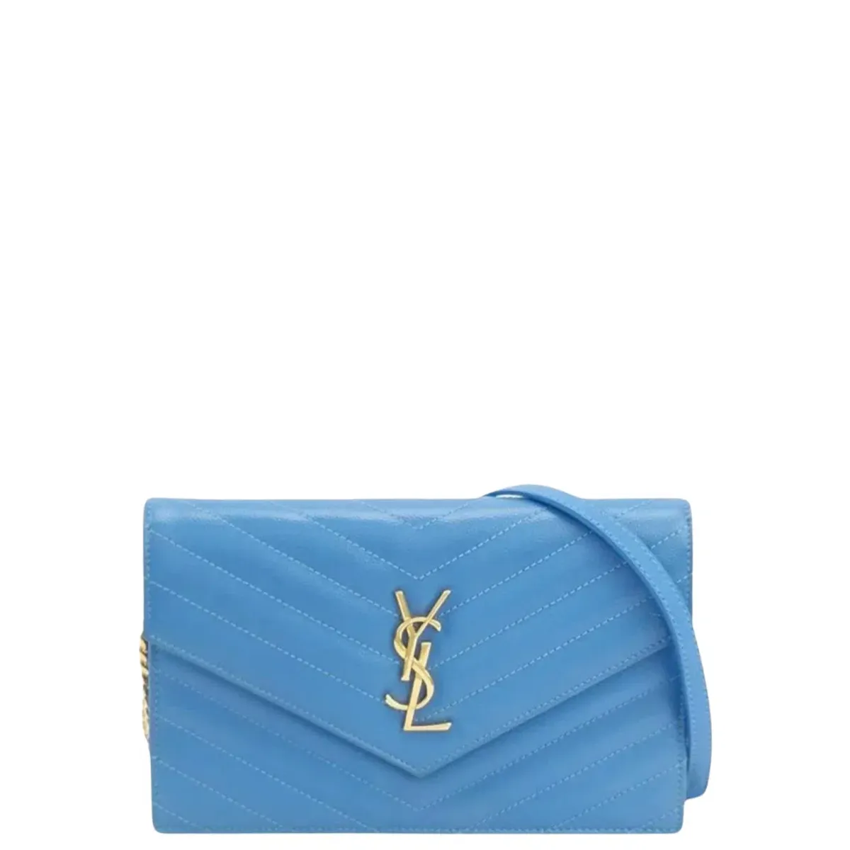 YSL Baby Blue Flap Pouch for rent on The Volte - main image