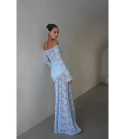 Deconduarte Christiana Maxi Dress in Powder Blue Size AU 6 for rent on The Volte - image 3
