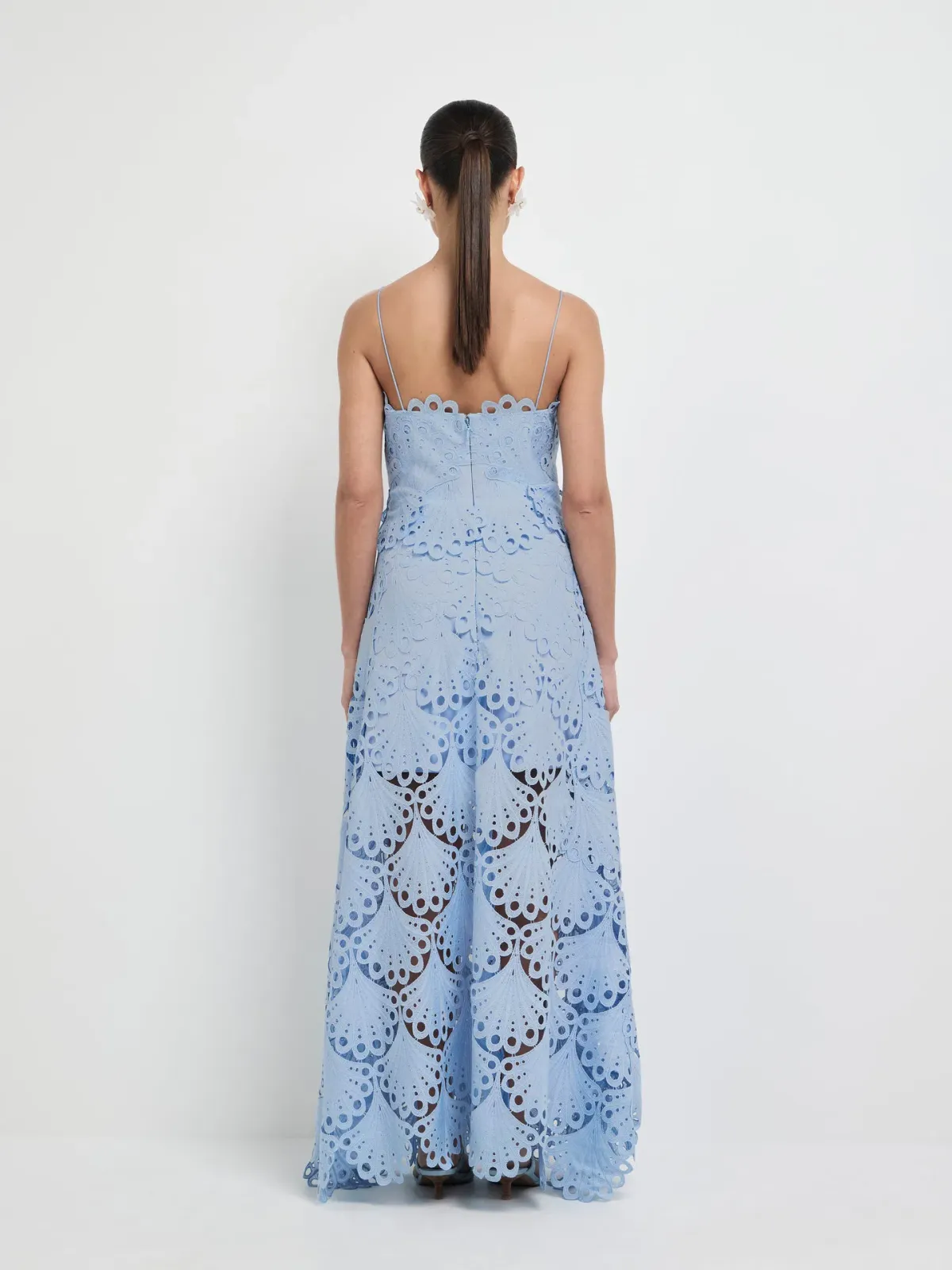 Sheike Ella Lace Maxi Dress Blue Size AU 8 - Image 3