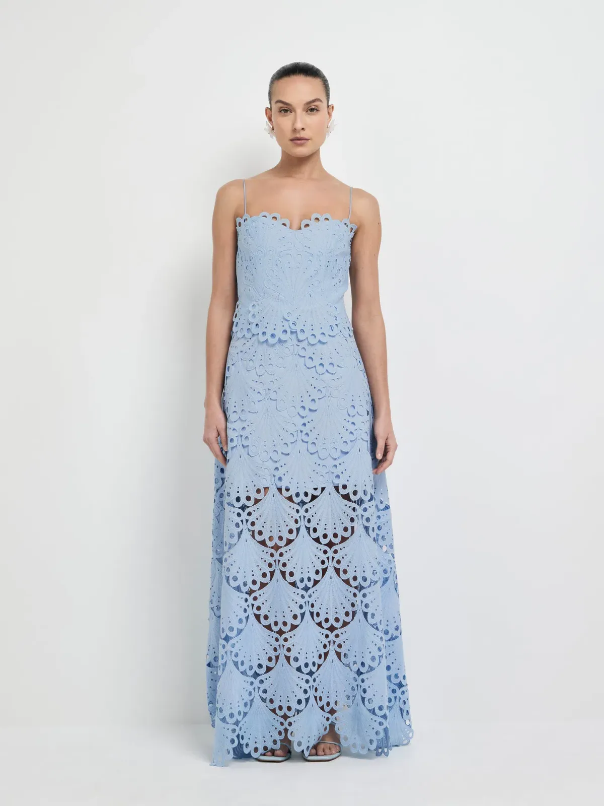Sheike Ella Lace Maxi Dress Blue Size AU 8 - Image 1