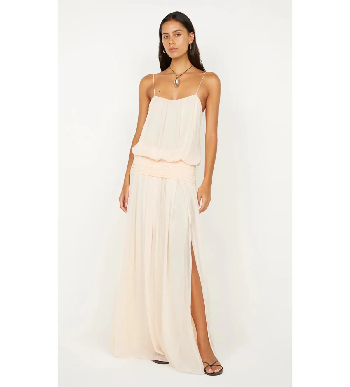 Bec & Bridge Camille Blouson Maxi Dress Peach Size 8 for rent on The Volte - main image