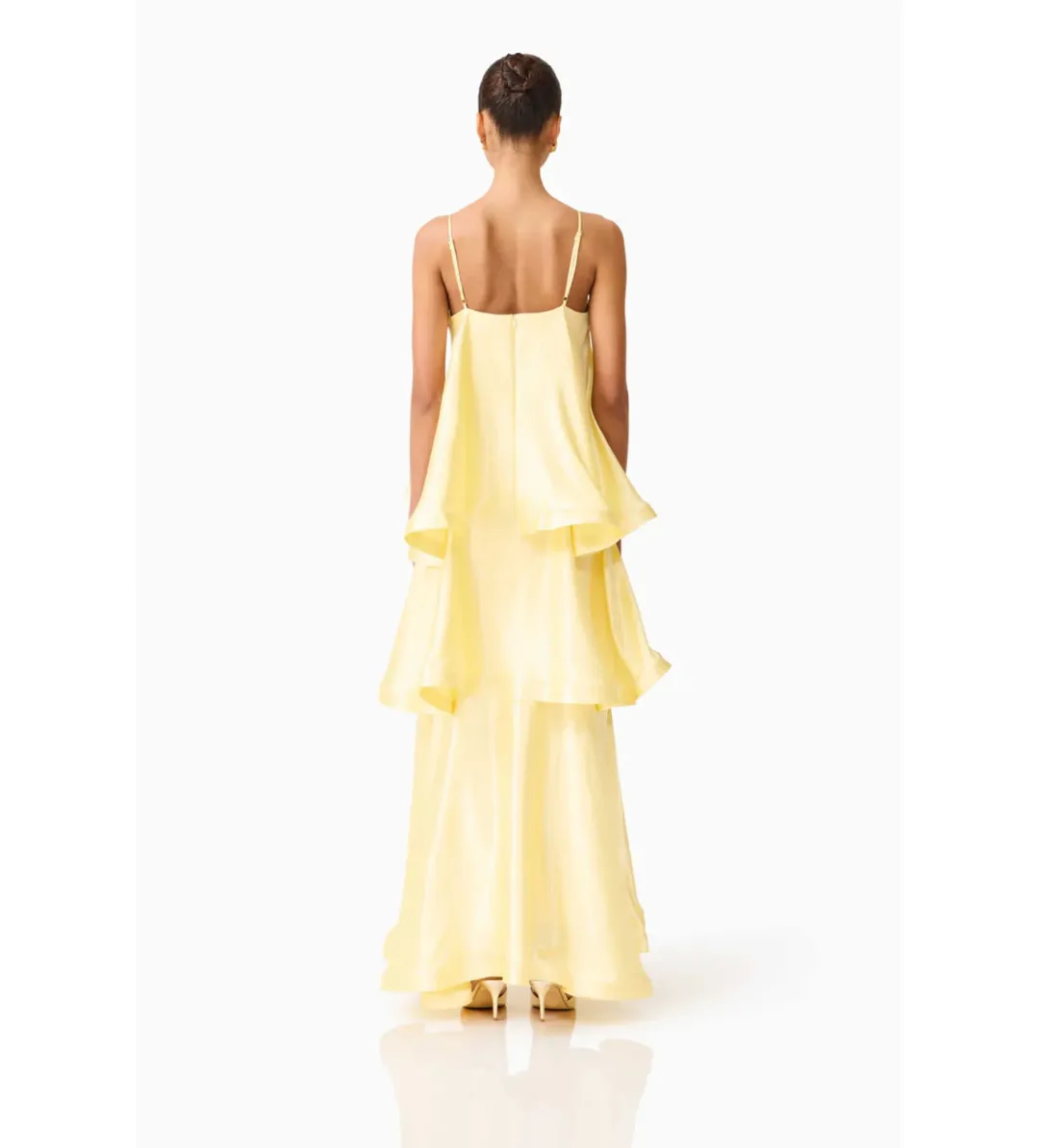 Elliatt Tilly Tiered Maxi Dress Butter Yellow Size M/AU 10 for rent on The Volte - main image