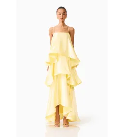 Elliatt Tilly Tiered Maxi Dress Butter Yellow Size M/AU 10 for rent on The Volte - image 1