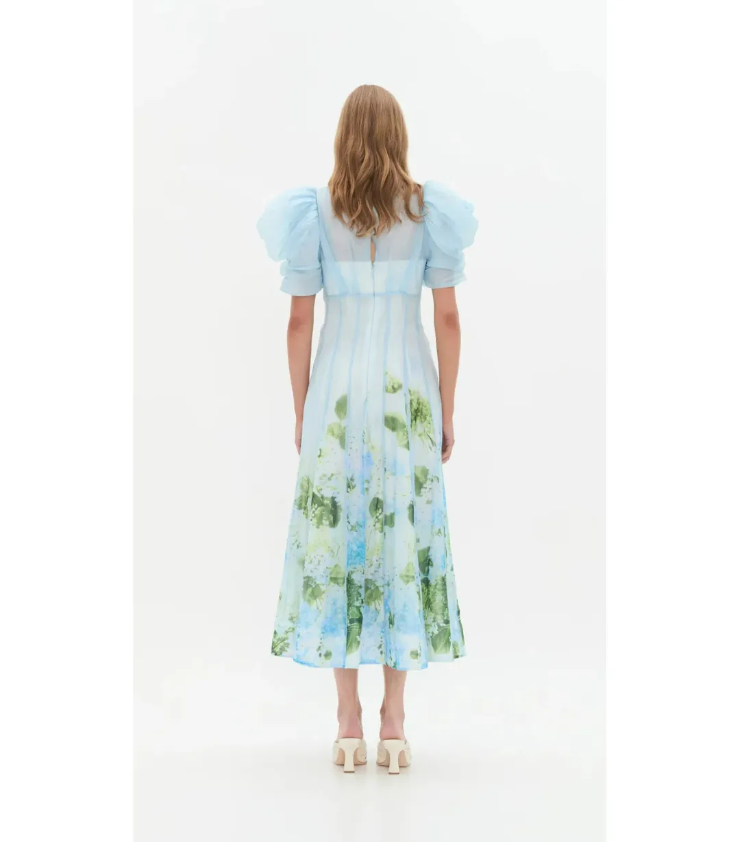 Aje Clementine Midi Dress in Blue Hydrangea Size AU 10 for rent on The Volte - main image